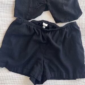 Black Mid Rise Shorts